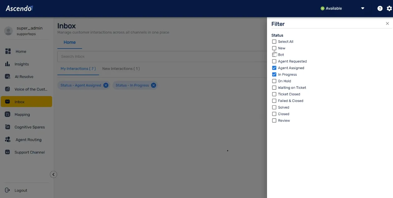 Ascendo Smart Inbox — AI omnichannel customer support inbox