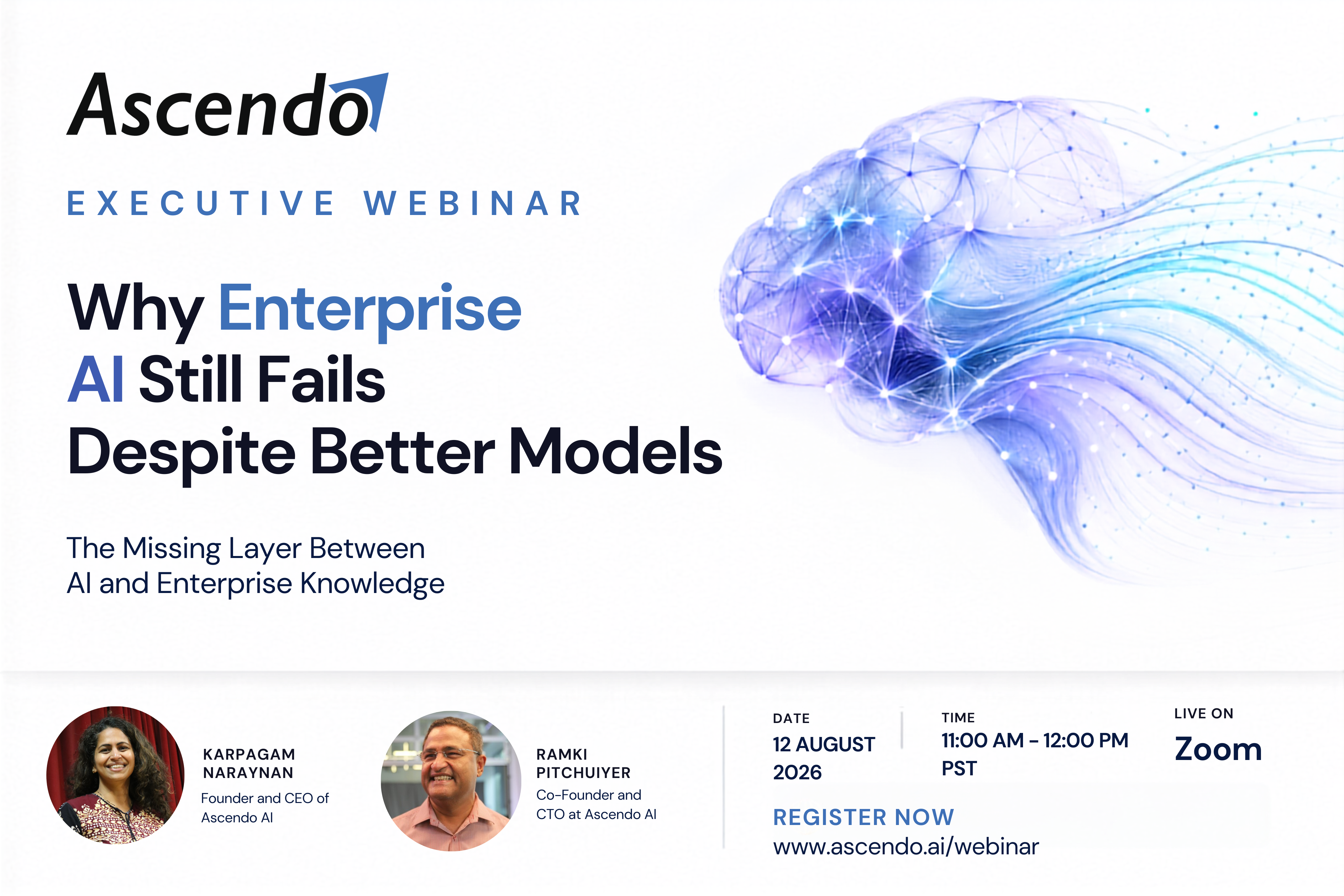 Why Enterprise AI Still Fails Despite Better Models - Executive Webinar featuring Karpagam Naraynan and Ramki Pitchuiyer